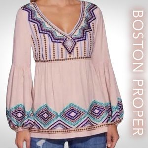 Boston Proper Embroidered Top